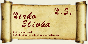 Mirko Slivka vizit kartica